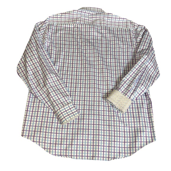Bugatchi Button Up Shirt Men's Xlarge Check Classic Fit Flip Cuff Long Sleeve - Picture 3 of 9